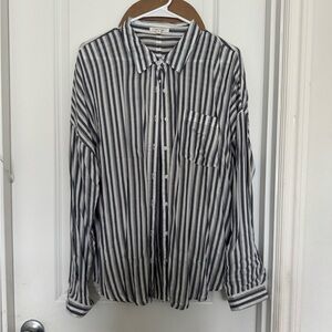 Maurices Monochrome Striped Button-Down Shirt